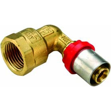 RACCORDO CURVO FEMMINA PER TUBO MULTISTRATO A PRESSARE MODELLO AL-COBRAPEX 1/2 ø14   TIEMME RACCORDERIE SPA