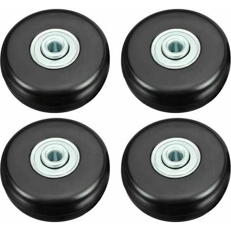 Kofferrolle, Gepäckkoffer-Reparaturrolle, strapazierfähig, 50 mm, stummes Gummi, universelles Schwenkrad, Ersatztransport, 4 Stück für Koffer/Gepäck/Rucksack/Reisen (1/4)
