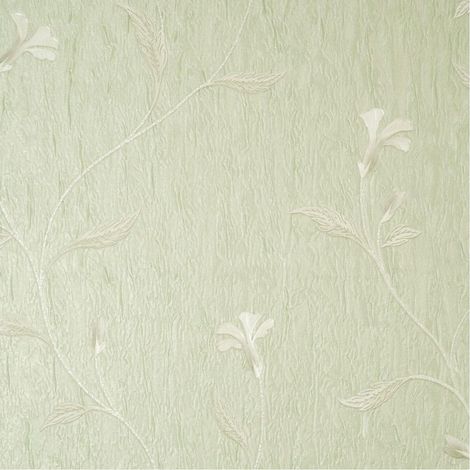 Vymura Bellagio Floral Trail Sage Luxury Italian Vinyl Wallpaper Paste The Paper (1/4)