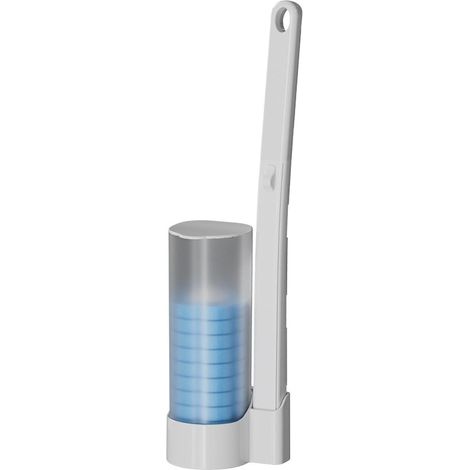 Brosse de toilette jetable, 6 têtes de rechange en éponge, ensemble de brosse de nettoyage de toilette brosse de toilette (1/5)