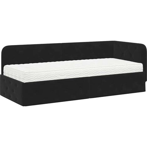 Maison Exclusive - Cornice del letto ad angolo Nero 80 x 200 cm Velluto