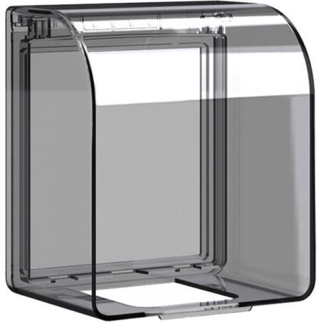 Waterproof box for bathroom power outlets to prevent water from entering the socket [Transparent Black] (1/5)