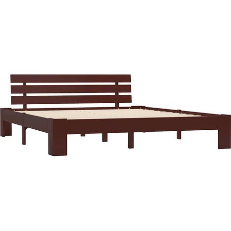 Giroletto senza Materasso Marrone Scuro 160x200 cm Legno Pino vidaXL