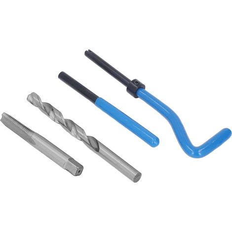 Kit réparation filetage M8x1.25, inserts hélicoïdaux en acier rapide, outil universel bleu pour moteur automobile. (1/5)