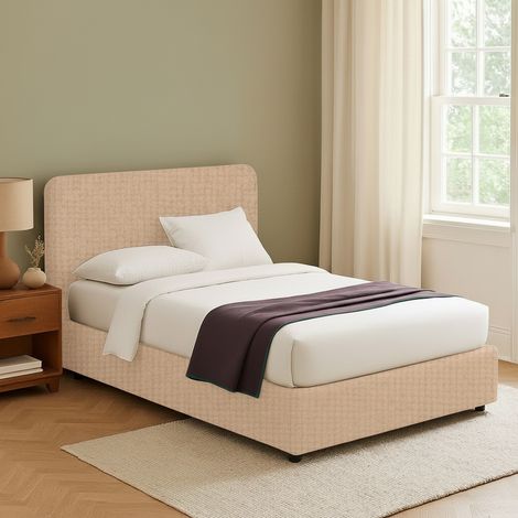 Cama Matrimonial Wigan, Desenfundable, Hecho en Italia, Beige (1/5)