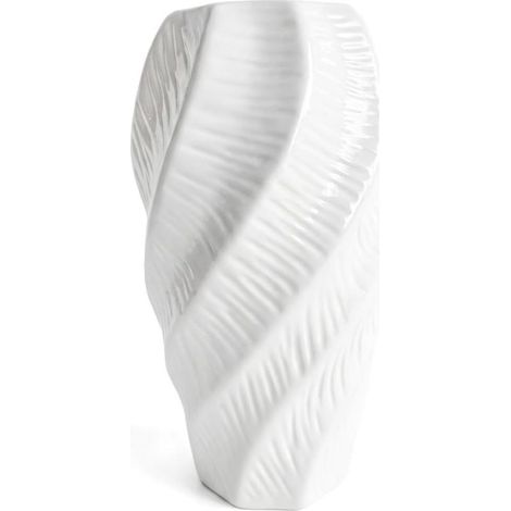 White Ceramic Vase Modern Decorative Vase 20cm with Twisted Pattern for Centerpiece - Living Room, Bedroom, Office (1/5)