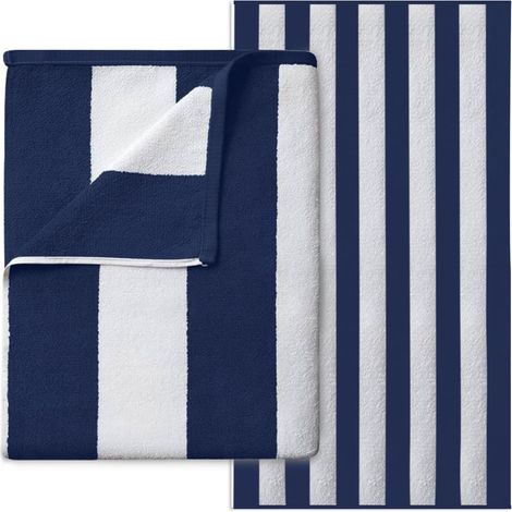 Grande Serviette de Plage en Microfibre, Super absorbante, Anti-Sable, Serviette de Plage Extra Large pour Adultes (100 x 200 cm), Douce, compacte et légère (Bleu Marine)