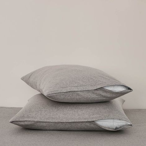 Lot de 2 protège oreillers 2 en 1 Gris - 50/70 - DUNLOPILLO