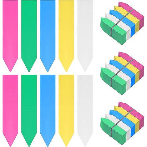 Lot de 500 étiquettes imperméables en plastique de 10 x 2 cm pour potager, disponibles en 5 couleurs - Panneaux de signalisation pour pépinière, semis et jardin (1/5)