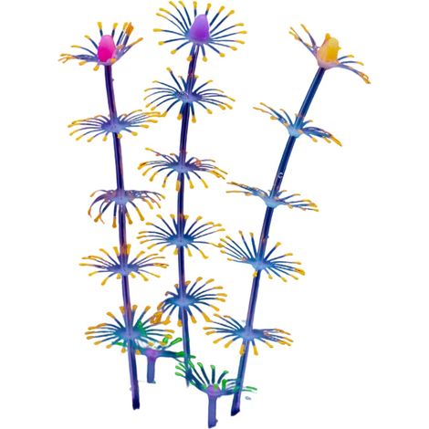 Ornement de corail en bande, plante, décoration artificielle en silicone à effet lumineux pour aquarium. (1/5)