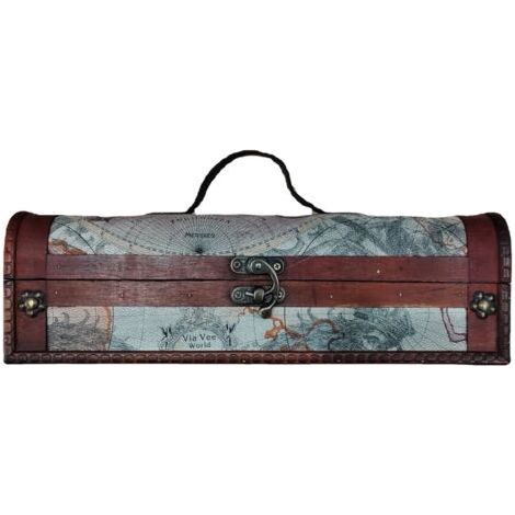 Ahlsen en Bois Vintage Rouge Vin Champagne Bouteille Titulaire Boîte Une Bouteille Bouteille À Vin Boîte Cadeau Boîte De Transport Accessoire Vin pour Mariage Cadeau d'anniversaire (1/5)