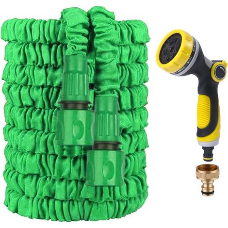 Tuyau d'Arrosage Extensible 25FT (7.5m) avec Pistolet Multi-Modes - Kit Complet-lsw (1/4)