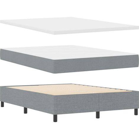 vidaXL Lit à ressorts avec tête de lit Gris clair 160 x 200 cm tissu (1/5)