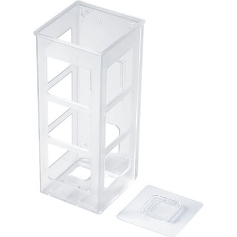 [Support mural pour lisseur] Organisateur mural pour outils coiffure en HIPS transparent avec adhésif, solution rangement gain de place pour salle de bain, durable et étanche, prêt à coller. (1/5)