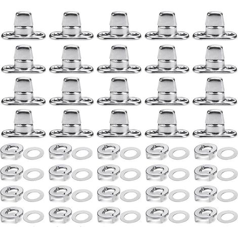Lot de 20 Fermoir Twist Lock, Bouton Rotatif, Boulons Inox, Pour Toile Et Bâche