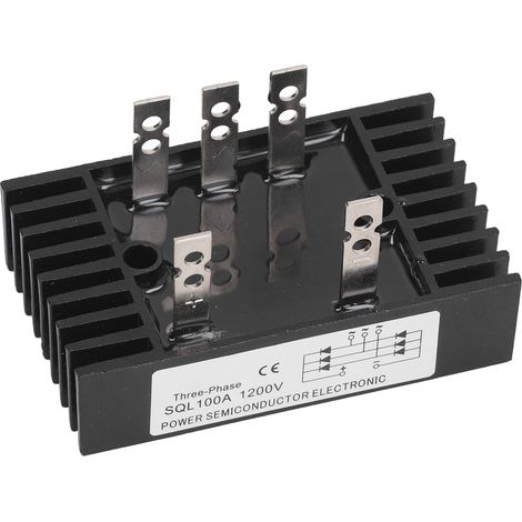 Régulateur de tension de pont de diode redresseur haute puissance, module triphasé 100A 1200V avec dissipateur thermique