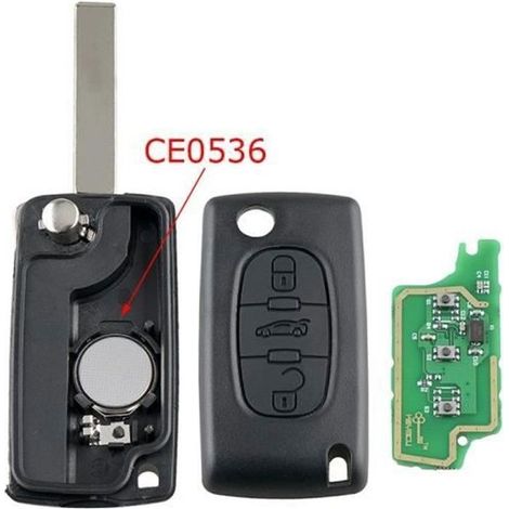 Cellfast – Clé vierge électronique pour Peugeot 207 307 308 Partner – Fréquence 433 MHz – Transpondeur ID46 vierge – Lame rainurée à programmer