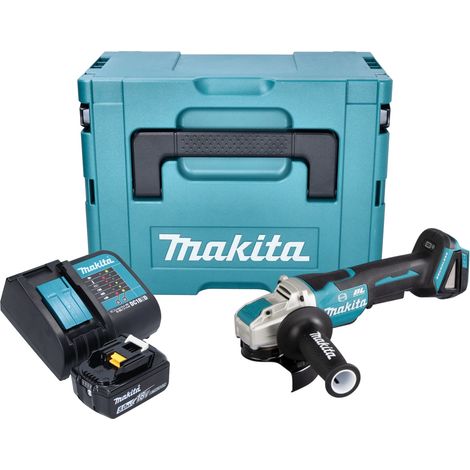 Makita DGA 520 ST1JX1 Meuleuse d'angle sans fil 18 V 125 mm X-LOCK Brushless + 1x batterie 5,0 Ah + chargeur + Makpac
