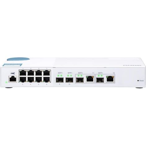 QNAP řízený switch QSW-M408-2C (12portů: 8x Gigabit port + 4x 10G SFP+ /2x 10GbE kombo porty) (1/5)
