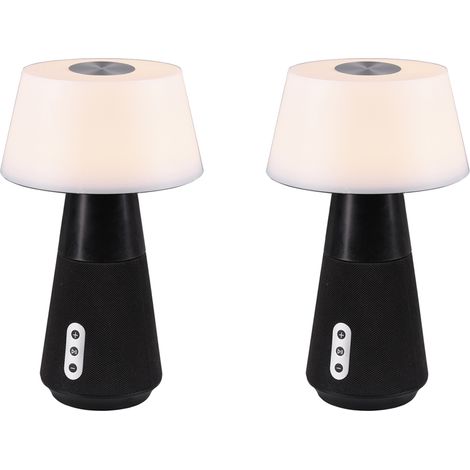 LED Tischleuchte LINDE 2er SET Lautsprecher, Lampenkopf magnetisch TOUCH dimmbar (1/2)