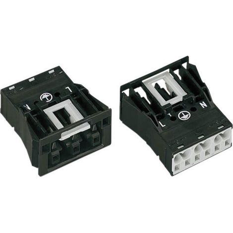 WAGO 770-703 Netz-Steckverbinder WINSTA MIDI Buchse, gerade Gesamtpolzahl: 2 + PE 25 A Schwarz 1 St.