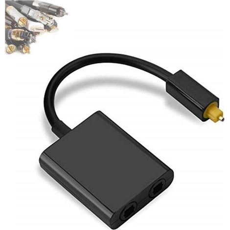 2 in 1 Sortie Optique Repartiteur Audio, Double Port Optique Câble Audio Adaptateur, Séparateur Fibre Remplacement, (1/4)