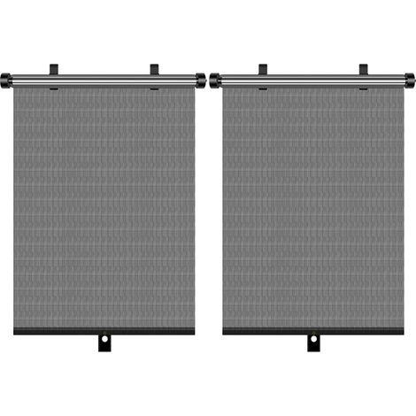 2 paires d'écrans pare-soleil rétractables pour vitres latérales de voiture, protection UV et anti-éblouissement solaire (1/5)