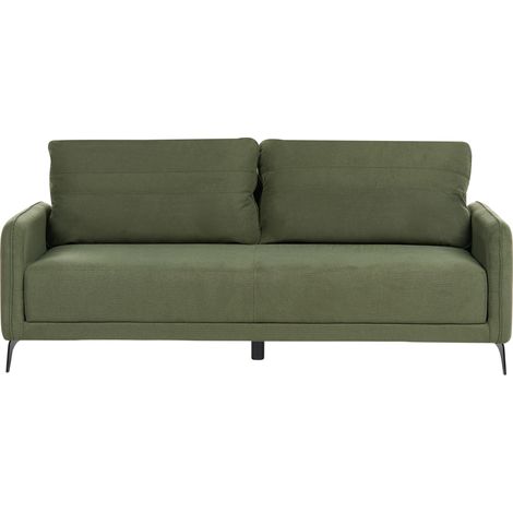 Sofá de tela minimalista de 3 plazas con función de cama verde de poliéster repelente al agua con patas de metal Heming (1/5)