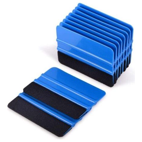 10 pièces raclette en vinyle raclette à bord en feutre outil de lissage de papier peint raclette de teinte de fenêtre 4 pouces grattoir en vinyle de voiture bord en feutre en tissu noir-bleu