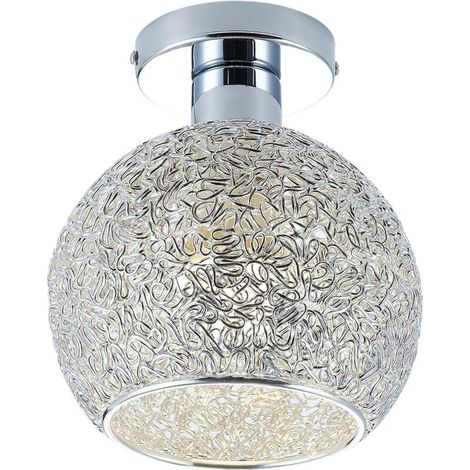 Plafonnier aluminium mini plafonnier pour vestiaire, couloir et salon (diamètre plafonnier : 15cm) - RW