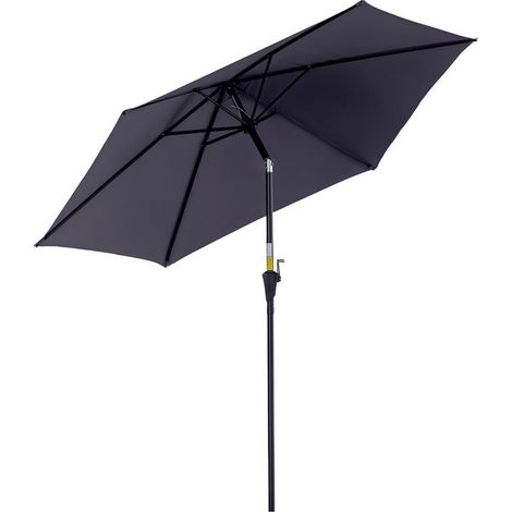 Sunshade of garden tiltable to crank of 2,6 x 2,4 m, in aluminum and polyester, gray and black. (1/5)