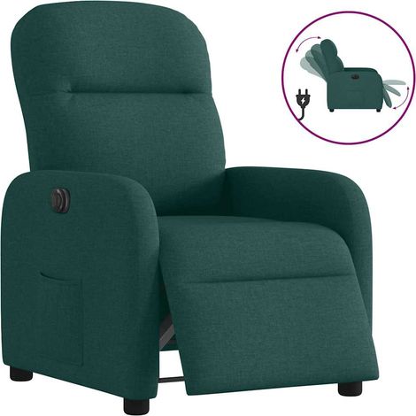 Maison Exclusive - Poltrona Elettrica Reclinabile Verde Scuro in Tessuto (1/5)