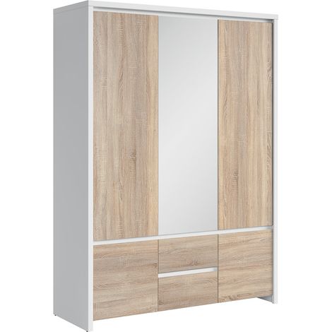 Armario 3 puertas Soren Blanco y Madera (1/3)