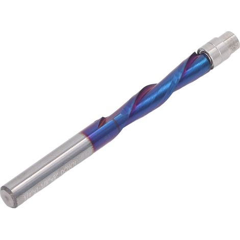 Fraise à affleurer à spirale pour défonceuse CNC, queue de 6,35 mm (1/4"), en carbure monobloc avec roulement (1/5)