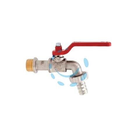 RUBINETTO A SFERA CON MANIGLIA A LEVA ART.166 - M 1/2" con portagomma F 3/4"