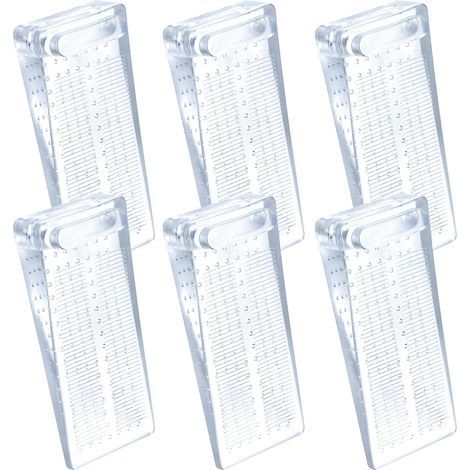 Arrêts de Portes 6pcs Antidérapante Cale Porte au Sol avec Hauteur Réglable cale porte caoutchouc souple Cale Porte de PVC Bloque Porte Sol Pour Tapis, Béton, parquets (1/5)