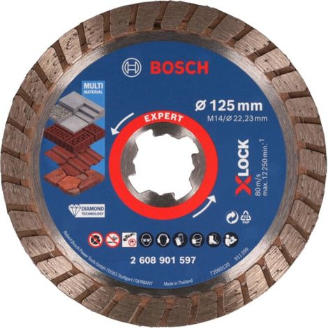 Bosch MultiMaterial X-Lock Turbo Expert disque abrasif diamanté pour meuleuses - 125x2,4 mm (1/5)