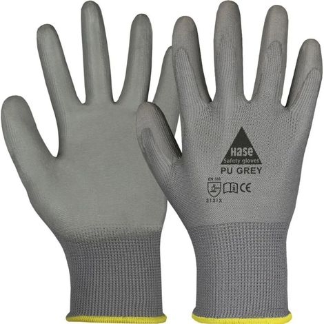 10 Paar Montagehandschuhe PU grau, Gr. 6