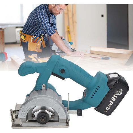Scie circulaire électrique sans fil 1200 W 18 V, coupe-bois 180 mm, scie électrique de bricolage, batterie Makita 18 V BL1815 BL1820 BL1530 BL1840 BL1850 BL1860, etc. (1/5)