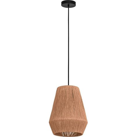 Lampadario A Sospensione Vintage Alderney Acciaio Nero Filo Tessile 1 Luce E27 (1/3)