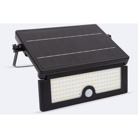 Projecteur LED Solaire 10W IP54 avec Détecteur de Mouvement PIR et Crépusculaire 4000K Blanc neutre