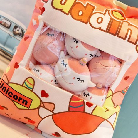 Vente en gros d'usine de snacks créatifs et populaires sur internet, oreillers en peluche, friandises pour lapins, peluches pour filles, poupées en tissu, licornes, 35-50 (1/5)