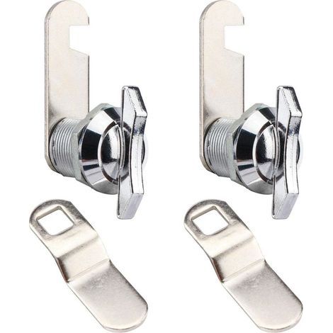 Lot de 2 verrous à came décalés à commande par le pouce, loquet de compartiment de camping-car, serrure à came non verrouillable pour porte de rangement de camping-car, armoires, tiroirs (1/5)