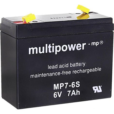 Multipower MP7-6S Batería 6 V 7 Ah AGM negra