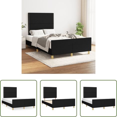 Kopfteil - Bettgestell ohne Matratze Schwarz 120x190 cm Stoff (1/5)