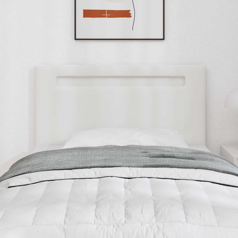 vidaXL Tête de lit LED Blanc Cuir synthétique (1/5)