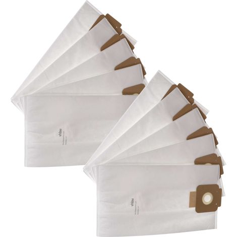 vhbw 10x sacchetto dell'aspirapolvere compatibile con Sprintus T11, T11 EVO aspirapolvere - in microfibra, 40,8cm x 22,8cm, bianco