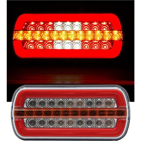 Feu arrière LED à 4 fonctions pour remorque / camion – feu de position, feu stop, clignotant dynamique, feu de recul, IP67, 12V/