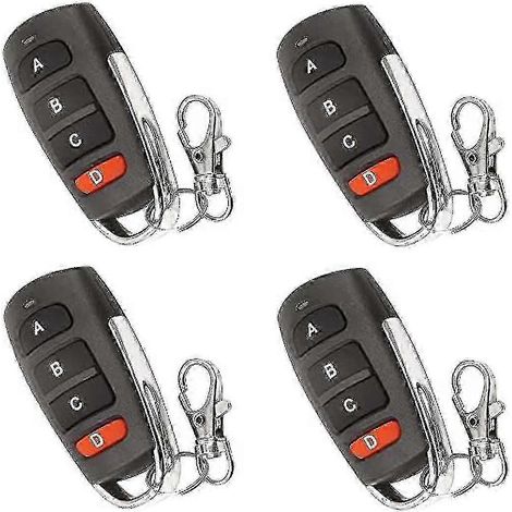Lot de 4 télécommandes universelles pour ouvre-porte de garage et portail : télécommande de remplacement (1/5)