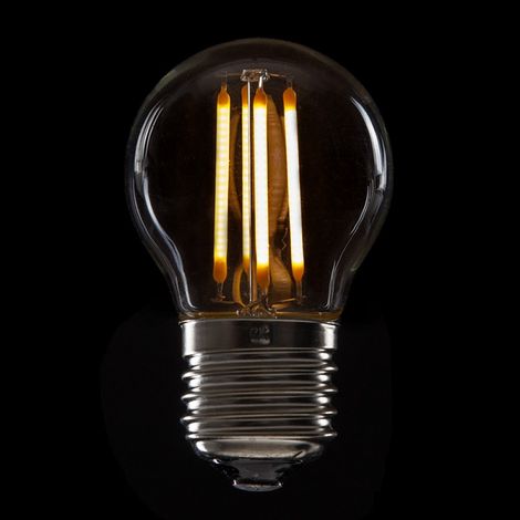 Lampadina LED E27 4W 288Lm 2000ºK Filamento G45 40.000H  [HO-LF-G45-E27-4W-WW] (1/5)